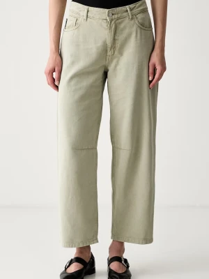 Haveone jeansy relaxed fit damskie zielony