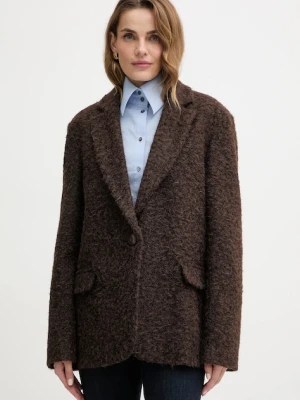 Haveone płaszcz kolor brązowy KMI-P063