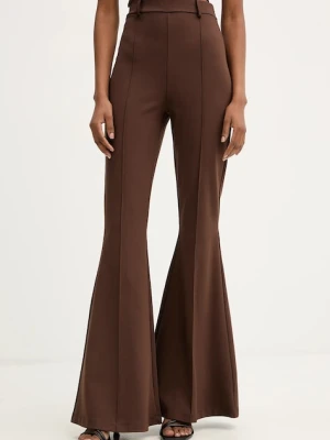 Haveone spodnie damskie kolor brązowy dzwony high waist PMI-P074