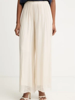 Haveone spodnie palazzo damskie z dodatkiem jedwabiu