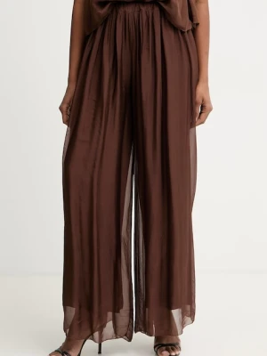 Haveone spodnie palazzo damskie z dodatkiem jedwabiu