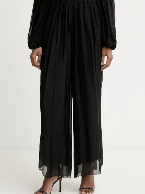 Haveone spodnie palazzo damskie z dodatkiem jedwabiu