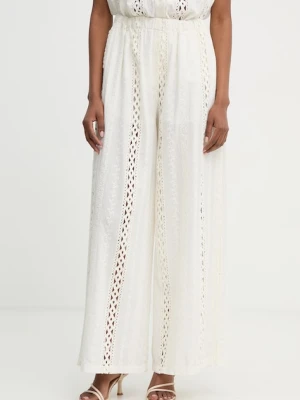 Haveone spodnie wide leg damskie bawełniane