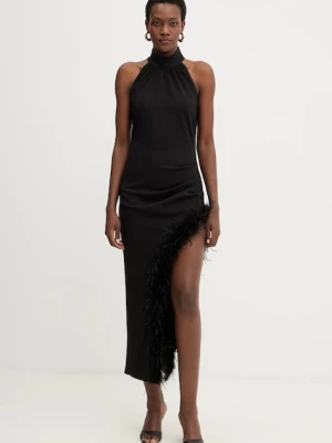 Haveone sukienka kolor czarny maxi dopasowana AVS-P067