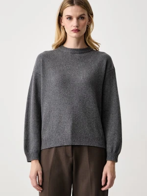 Haveone sweter damski z kaszmirem szary
