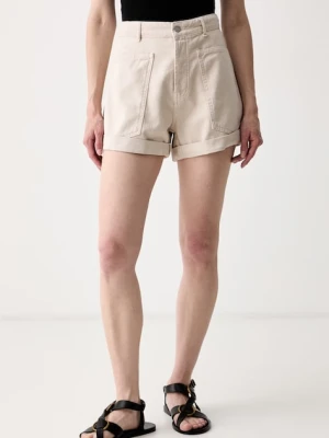 Haveone szorty damskie jeansowe beżowy