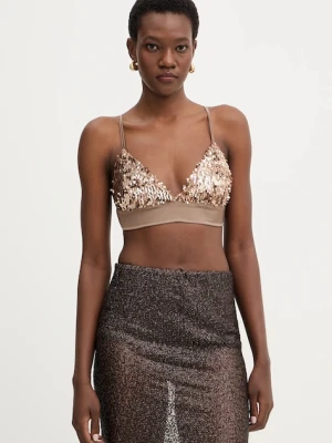 Haveone top damska kolor brązowy z aplikacją RMA-P053