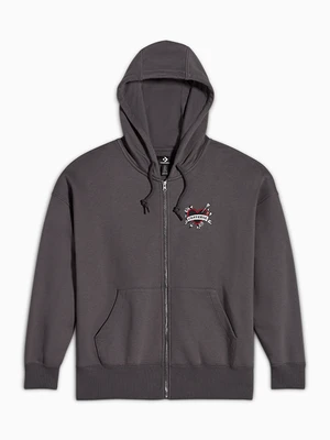 Heart Tattoo Full-Zip Oversized Hoodie Converse