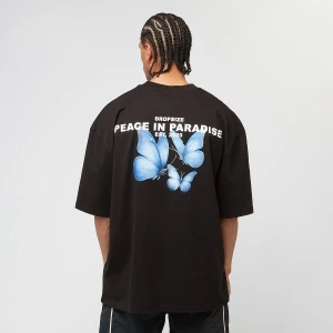 Heavy Oversized Butterflies Paradise T-Shirt, markiDropSize, T-Shirty i Polo, w kolorze czarny, rozmiar: