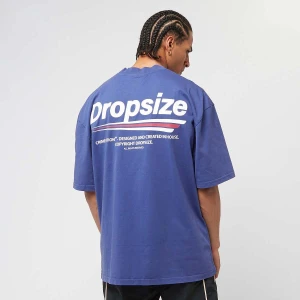 Heavy Oversized Three Lines Back T-Shirt, markiDropSize, T-Shirty i Polo, w kolorze niebieski, rozmiar:
