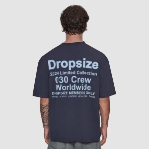 Heavy Oversized World Wide T-Shirt, markiDropSize, T-Shirty i Polo, w kolorze niebieski, rozmiar: