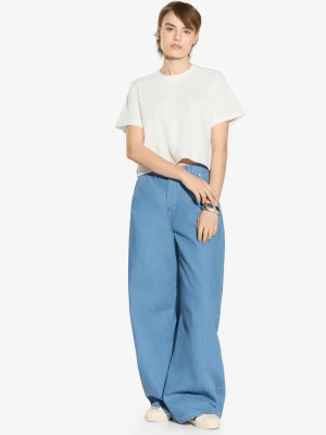 Heavyweight t-shirt bawełniany damski biały Prosto