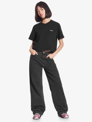 Heavyweight t-shirt bawełniany damski czarny Prosto