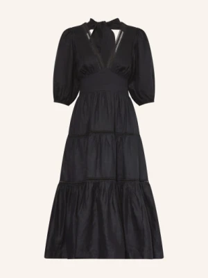 Heidi Klein Sukienka Plażowa Meteora Z Lnu Z Wycięciem schwarz