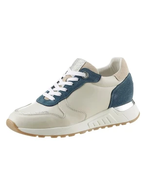Heine Skórzane sneakersy w kolorze beżowo-granatowym rozmiar: 41