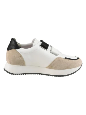 Heine Skórzane sneakersy w kolorze biało-beżowo-czarnym rozmiar: 39