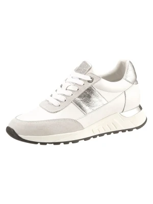 Heine Skórzane sneakersy w kolorze srebrno-szaro-białym rozmiar: 39
