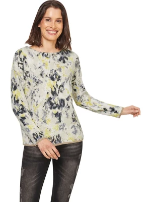 Heine Sweter w kolorze antracytowo-zielono-kremowym rozmiar: 42