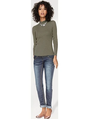 Heine Sweter w kolorze khaki rozmiar: 40