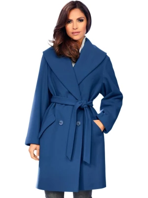 Heine Wełniany płaszcz w kolorze niebieskim rozmiar: 50