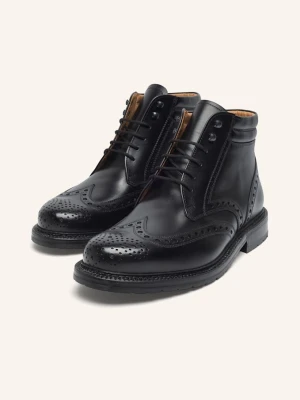 Heinrich Dinkelacker Botki Sznurowane Janosh K Full-Brogue Bc schwarz CZARNY