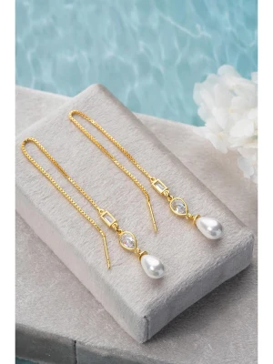 Heliophilia Pozłacane kolczyki z cyrkoniami i perłami rozmiar: onesize