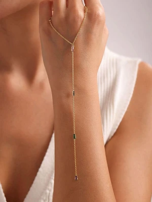 Heliophilia Pozłacany naszyjnik z kamieniami ozdobnymi - dł. 42 cm rozmiar: onesize