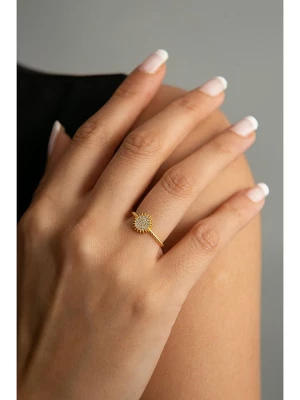 Heliophilia Pozłacany pierścionek z cyrkoniami rozmiar: onesize
