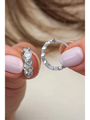 Heliophilia Srebrne kolczyki-kreole z cyrkoniami rozmiar: onesize