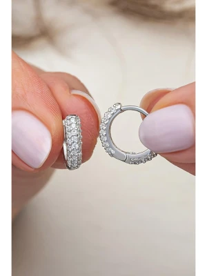 Heliophilia Srebrne kolczyki-kreole z cyrkoniami rozmiar: onesize