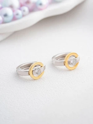 Heliophilia Srebrne kolczyki-kreole z cyrkoniami rozmiar: onesize