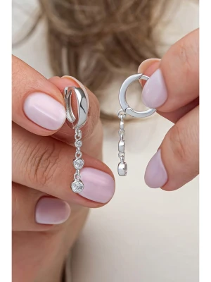 Heliophilia Srebrne kolczyki-kreole z cyrkoniami rozmiar: onesize