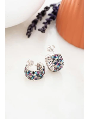 Heliophilia Srebrne kolczyki-półkreole z cyrkoniami rozmiar: onesize