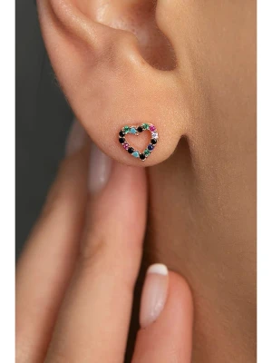 Heliophilia Srebrne kolczyki-wkrętki z cyrkoniami rozmiar: onesize