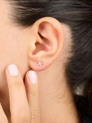 Heliophilia Srebrne kolczyki-wkrętki z cyrkoniami rozmiar: onesize