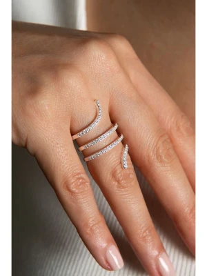 Heliophilia Srebrny pierścionek z cyrkoniami rozmiar: onesize