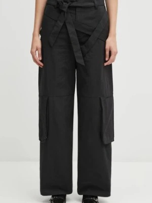 Heliot Emil spodnie damskie kolor czarny proste high waist AW25_W_10_220_BLK01