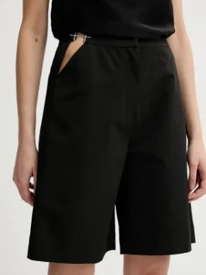 Heliot Emil szorty damskie kolor czarny gładkie high waist SS25_W_10_200_BLK01