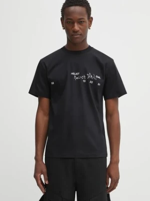 Heliot Emil t-shirt bawełniany męski kolor czarny z nadrukiem PREAW25_M_09_141_BLK01