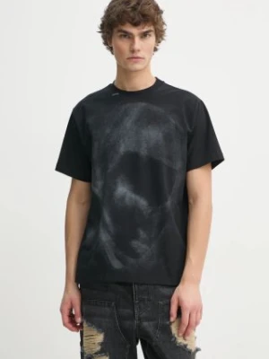 Heliot Emil t-shirt męski kolor czarny z nadrukiem AW24.M.09.128.BLK01