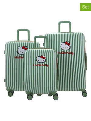 Hello Kitty Walizki (3 szt.) w kolorze biało-zielonym rozmiar: onesize