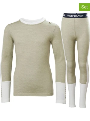 Helly Hansen 2-częściowy zestaw bielizny funkcyjnej w kolorze beżowo-białym rozmiar: 164