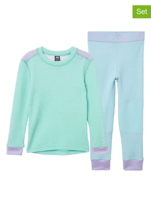 Helly Hansen 2-częściowy zestaw funkcyjny "Lifa" w kolorze miętowo-fioletowym rozmiar: 98