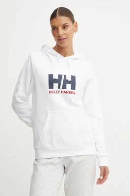 Helly Hansen bluza bawełniana HH LOGO 2.0 damska kolor biały z kapturem 34460