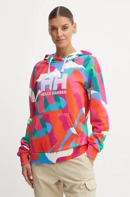 Helly Hansen bluza bawełniana HH LOGO damska z kapturem wzorzysta 30398