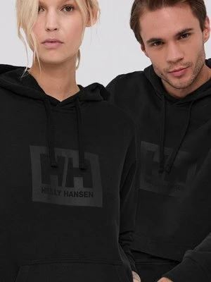 Helly Hansen bluza bawełniana kolor czarny z kapturem 53289-597