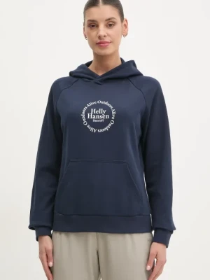 Helly Hansen bluza damska kolor granatowy z kapturem z aplikacją 54239