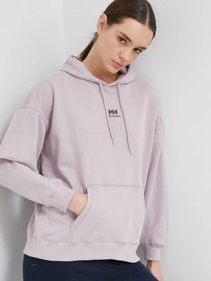 Helly Hansen bluza damska kolor różowy z kapturem gładka