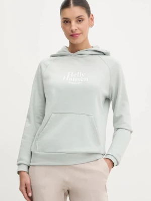 Helly Hansen bluza damska kolor szary z kapturem z aplikacją 54239