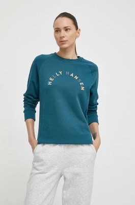 Helly Hansen bluza damska kolor turkusowy z nadrukiem 63428